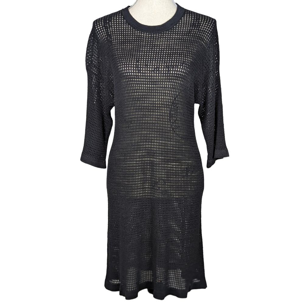 Goth Minnie Rose Mesh Knit Viscose Dress Black Size XS/S
